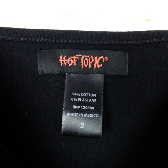 Hot Topic Cami Top Womens Plus 2 Black Nobody Cares Bunny O-Ring Crop Goth Punk - Picture 7 of 10